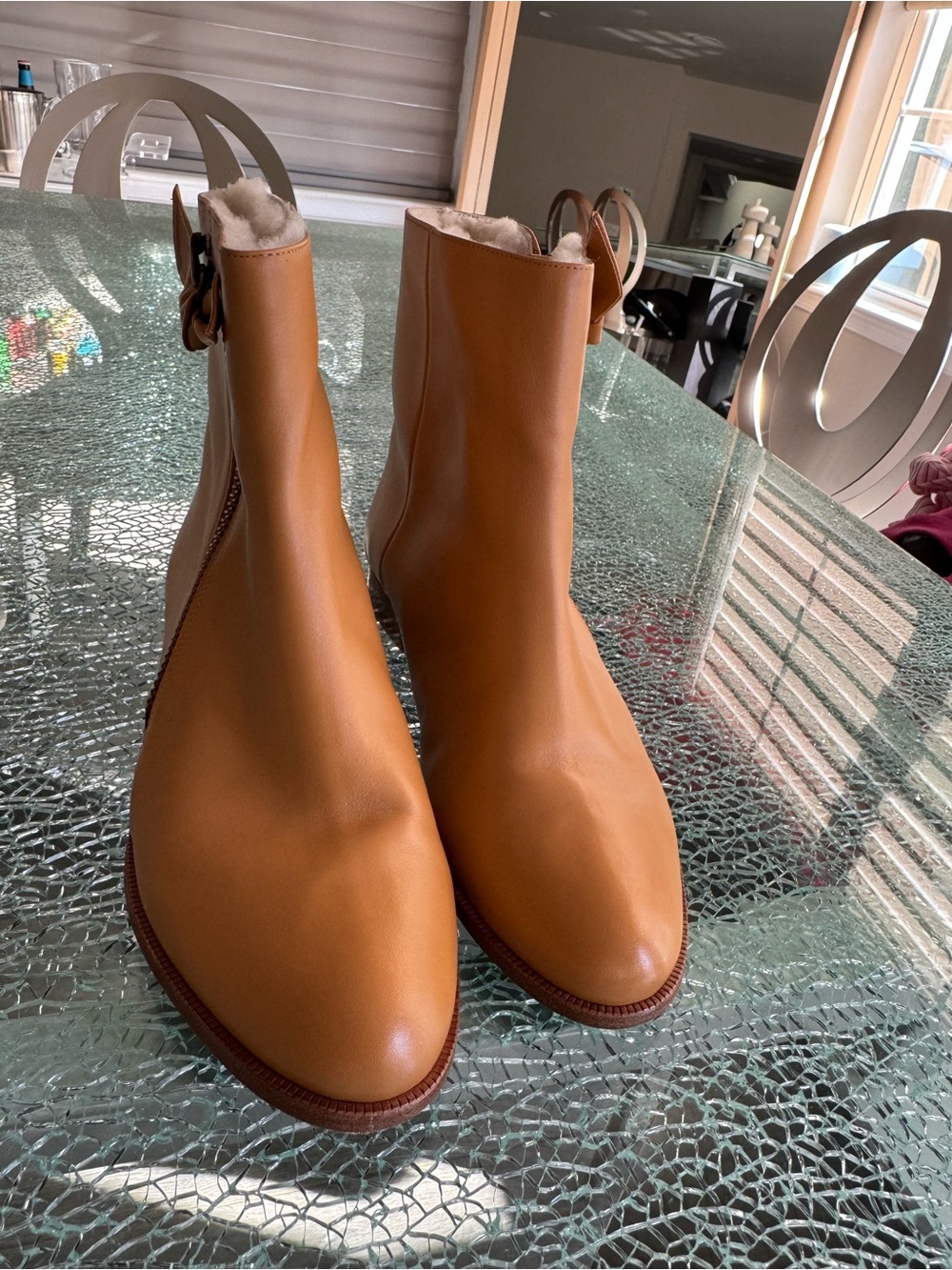 Birman Tan‎ Leather Ankle Boots 40